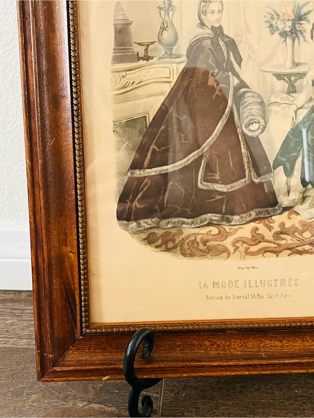Frame Vintage artwork Franch Parisian Le Follette print 10/13 inches
